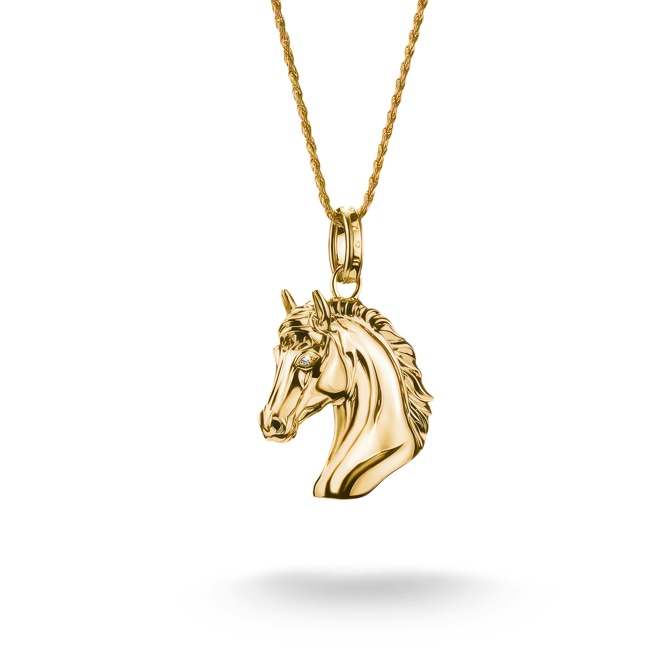 Thomas Sabo Elyndra Kette Pferdekopf Zirkonia Vergoldung - KE2342-414-39-L50V