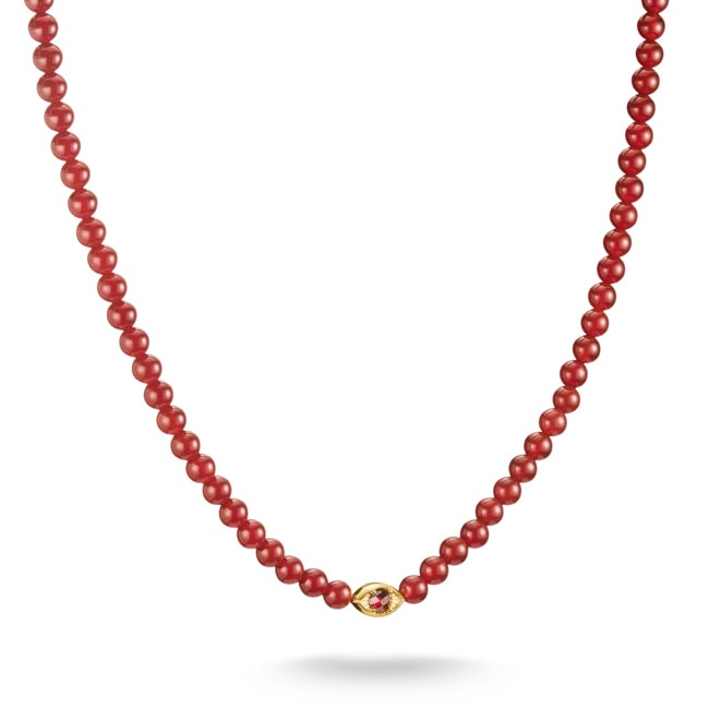 Thomas Sabo Elyndra Kette Rote Achat Beads Vergoldung - KE2332-414-10-L55