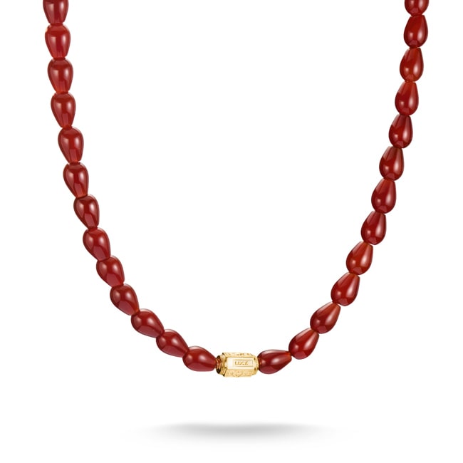 Thomas Sabo Elyndra Gold Plated Necklace with Red Agate Beads - KE2337-414-10-L55