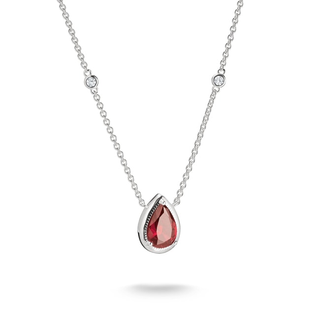 Thomas Sabo Elyndra Chaîne goutte pierre rouge et zirconiums blancs argent - KE2331-051-10-L50V