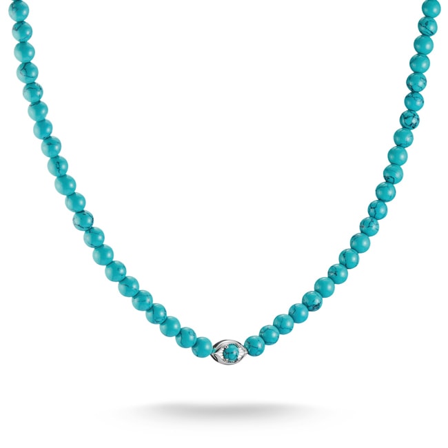 Thomas Sabo Elyndra Kette Türkise Beads Auge Silber - KE2332-404-17-L55