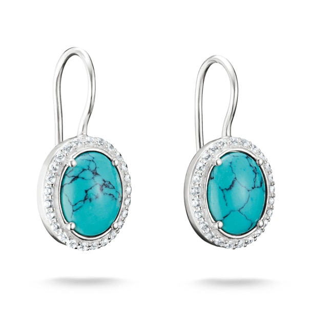 Thomas Sabo Elyndra Boucles d'oreilles turquoise pierres ovales argent - H2337-405-17