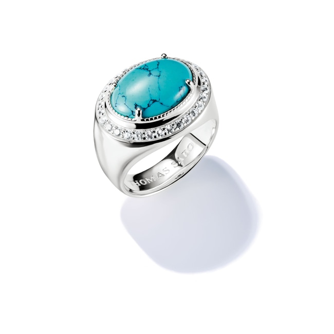 Thomas Sabo Elyndra Silver Oval Turquoise Ring - TR2505-405-17