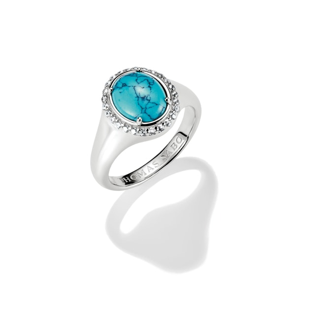 Thomas Sabo Elyndra Silver Round Turquoise Ring - TR2507-405-17