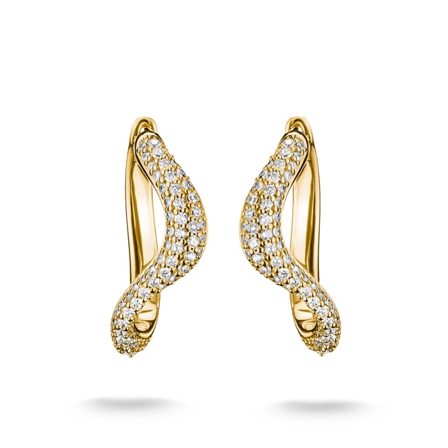 Thomas Sabo Fluid Elegance Creolen In Wellenform Mit Weissen Zirkonia - CR765-M01-14