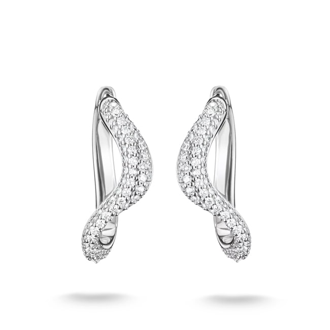 Thomas Sabo Fluid Elegance Creolen In Wellenform Mit Weissen Zirkonia - CR765-051-14