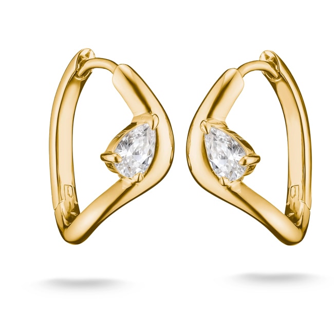 Thomas Sabo Fluid Elegance Creolen mit weissem Zirkonia in Tropfenform - CR763-M01-14