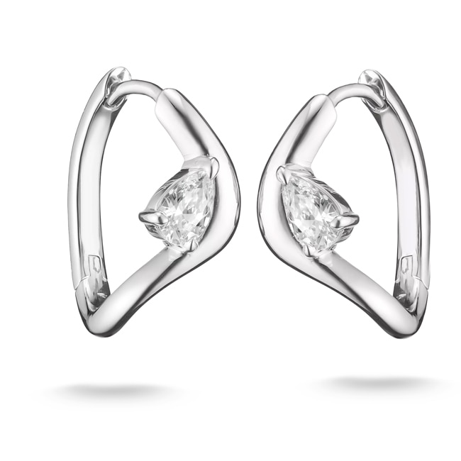 Thomas Sabo Fluid Elegance Creolen mit weissem Zirkonia in Tropfenform - CR763-051-14