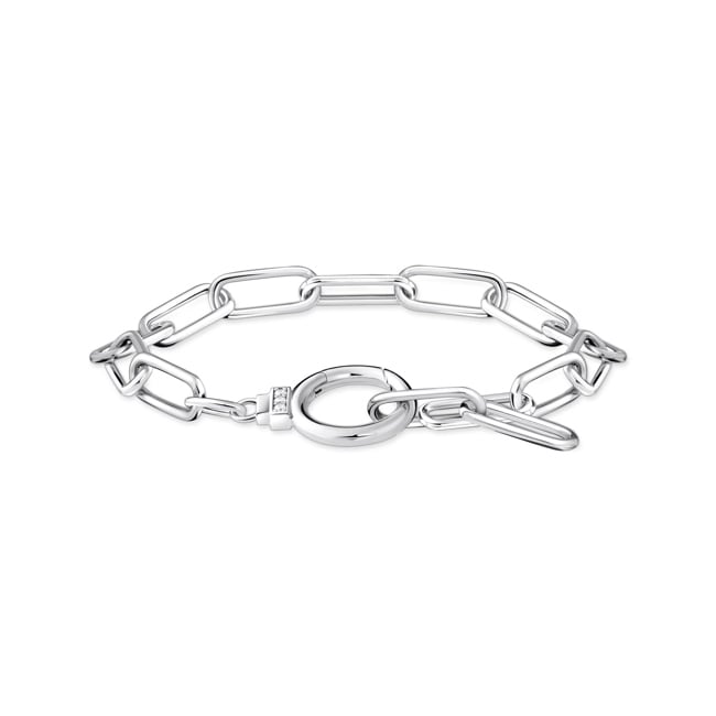 Thomas Sabo Gliederarmband mit Ringverschluss und weissen Steinen 925 Silber - A2133-051-14-L19