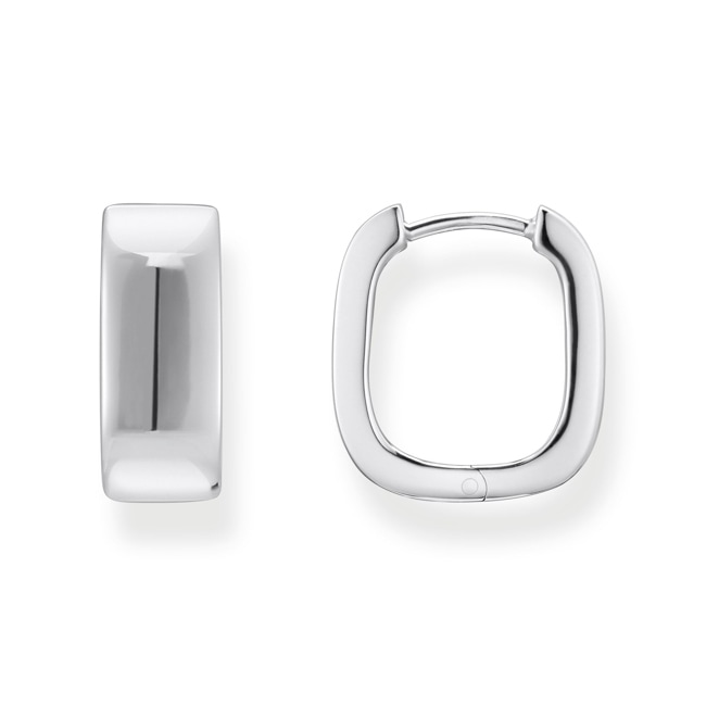 Thomas Sabo Hoop Earrings Boucles d'oreilles en argent de forme angulaire - CR744-001-21