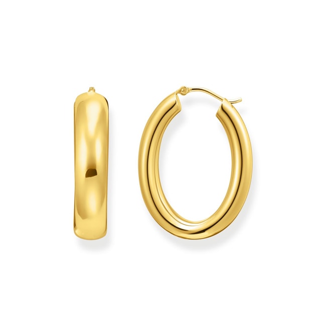 Thomas Sabo Hoop Earrings Gold-plated big chunky hoop earrings - CR739-413-39