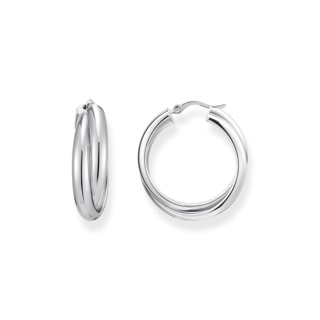 Thomas Sabo Hoop Earrings Grosse Creolen verschlungenes Design Silber - CR738-001-21