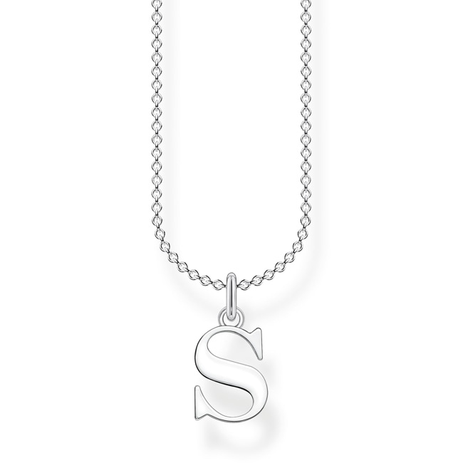 Thomas Sabo Chaîne avec Pendentif Charm Lettre S Argenté - KE2028-001-21-L45v