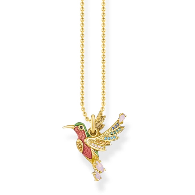Thomas Sabo chain with charm pendant colourful hummingbird gold Thomas Sabo chain with charm pendant colourful hummingbird gold - KE1969-471-7-L42V