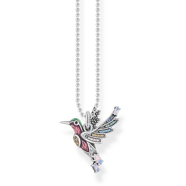 Thomas Sabo chain with charm pendant colourful hummingbird, silver Thomas Sabo chain with charm pendant colourful hummingbird, silver - KE1969-340-7-L42V