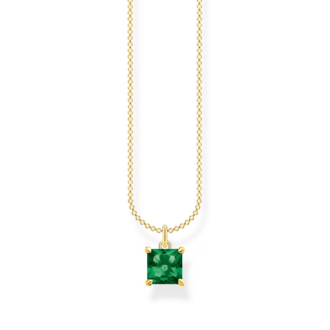 Thomas Sabo Kette mit grünem Stein gold - KE2156-472-6-L45V