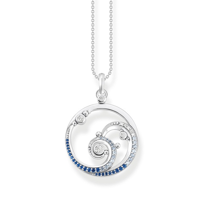 Thomas Sabo chain Wave with blue stones - KE2143-644-1