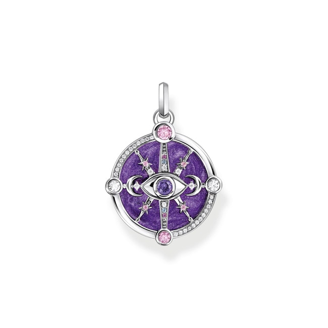 Thomas Sabo Pendentif œil avec détails cosmiques et pierres argent - PE956-473-13