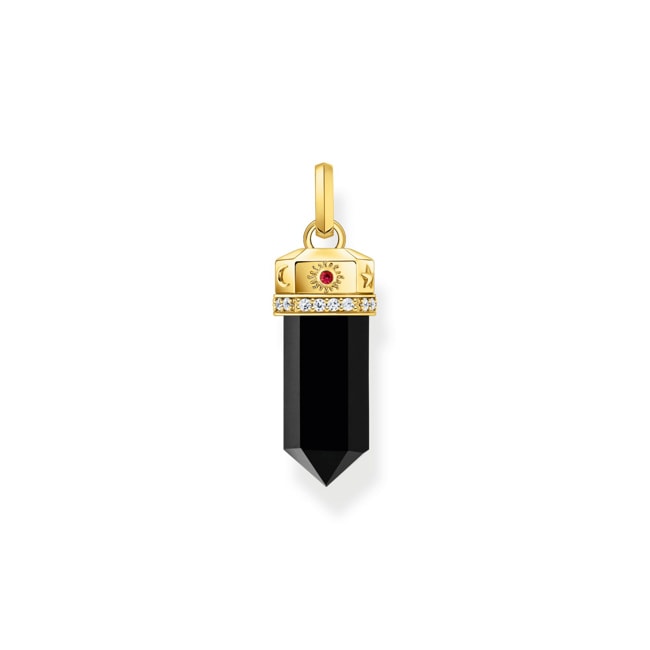 Thomas Sabo Cosmic Amulet Anhänger mit facettiertem Onyx vergoldet Thomas Sabo Cosmic Amulet Anhänger mit facettiertem Onyx vergoldet - PE955-177-11