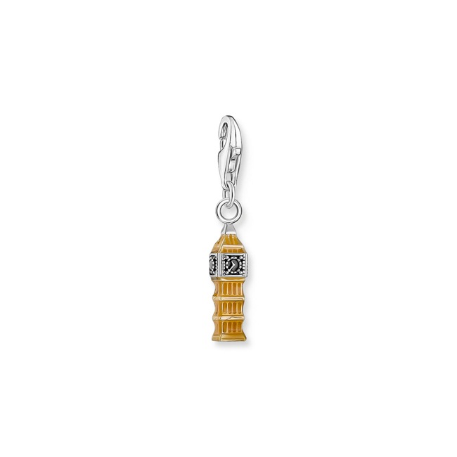 Thomas Sabo London Charms Silver charm pendant LONDON Big Ben with cold enamel Silver - 2121-691-19