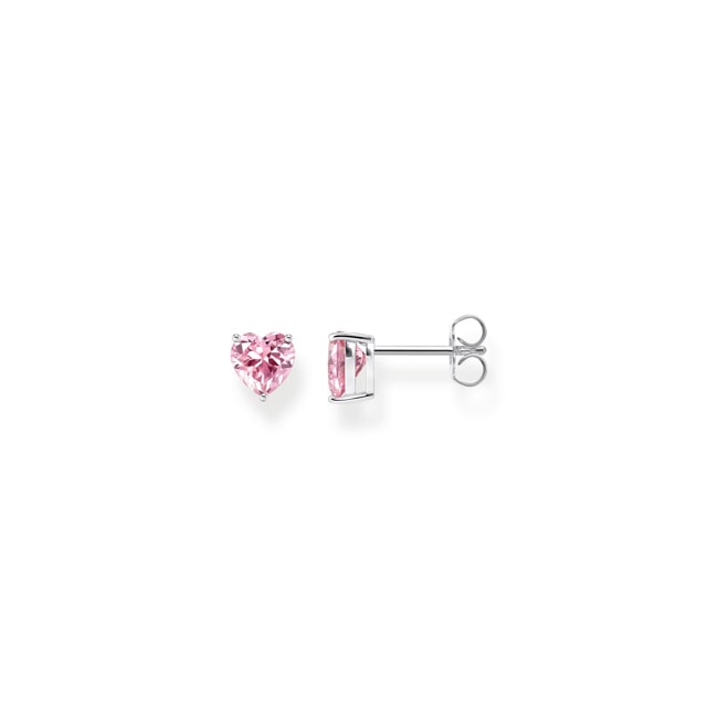 Thomas Sabo Love & Hearts Boucles d'oreilles en argent en forme de cœur avec zircon rose - H2306-051-9