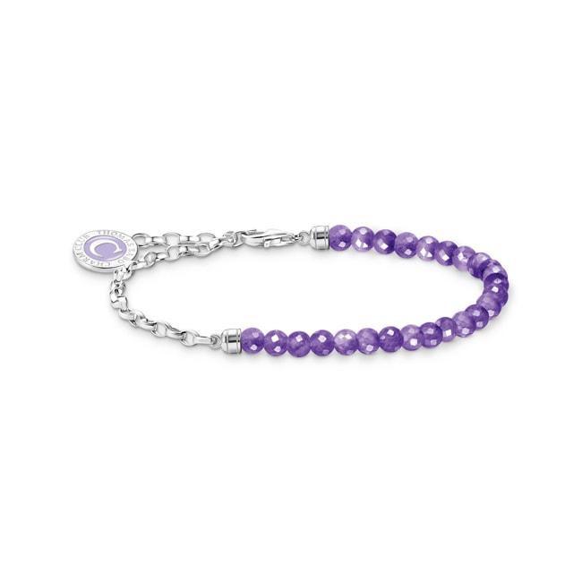 Thomas Sabo As We Kiss Member Charm-Armband mit Gliedern und imitiertem Amethyst Silber - A2130-007-13