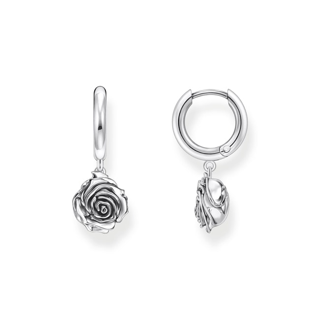 Thomas Sabo Midnight Rose Creolen Silber - CR757-637-21