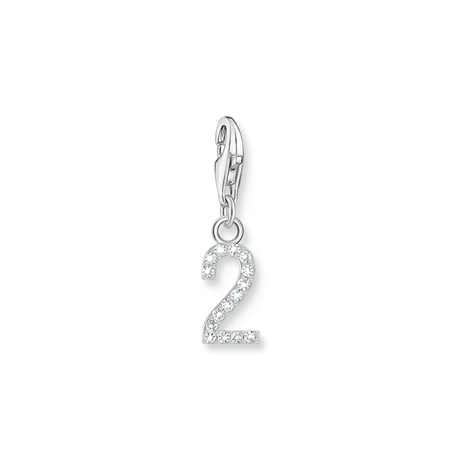 Thomas Sabo Number Charms Silver charm pendant number 2 with zirconia - 2126-051-21