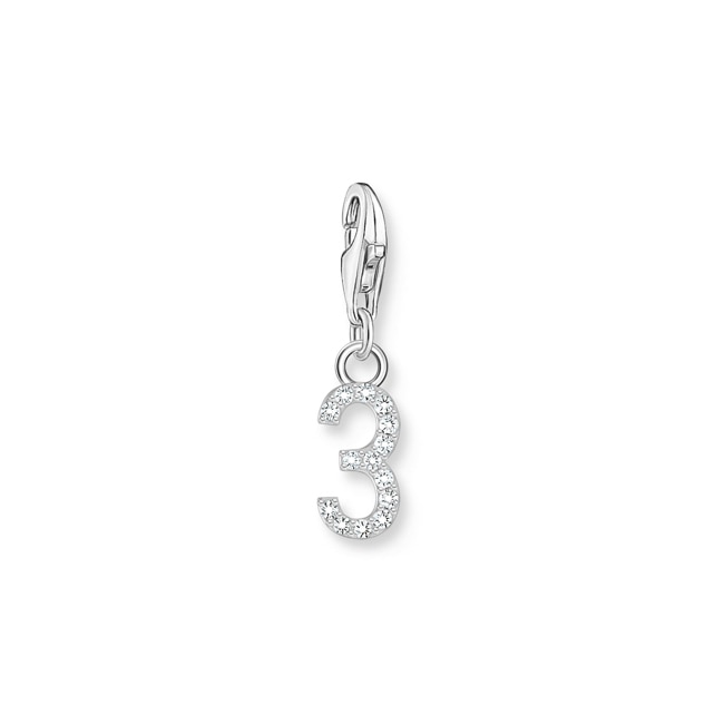 Thomas Sabo Number Charms Silver charm pendant number 3 with zirconia - 2127-051-21
