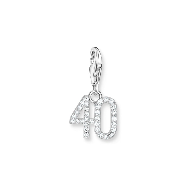 Thomas Sabo Number Charms Silver charm pendant number 40 with zirconia - 2137-051-21
