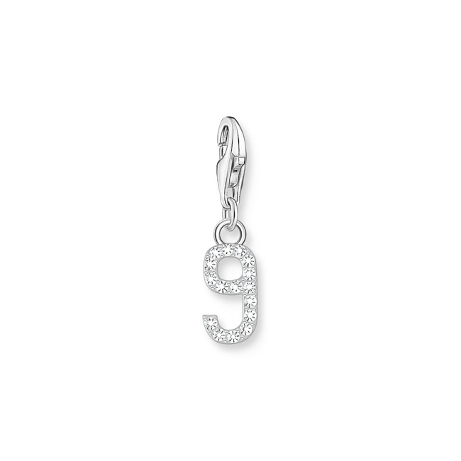 Thomas Sabo Number Charms Silver charm pendant number 9 with zirconia - 2133-051-21