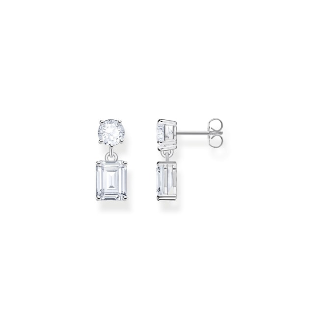 Thomas Sabo silver earrings with white zirconia in different cuts - H2276-051-14