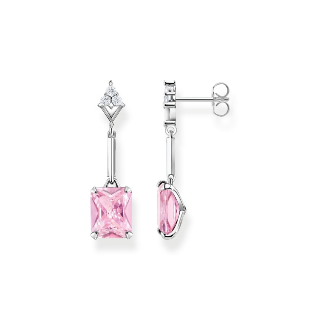 Thomas Sabo Ohrringe mit pinken und weissen Steinen Silber - H2177-051-9