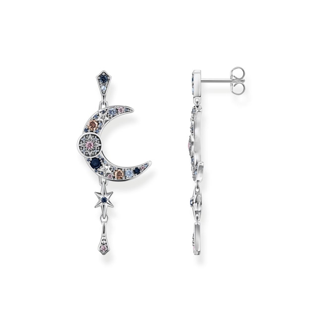 Thomas Sabo Ohrringe Royalty Mond mit Steine silber - H2200-945-7