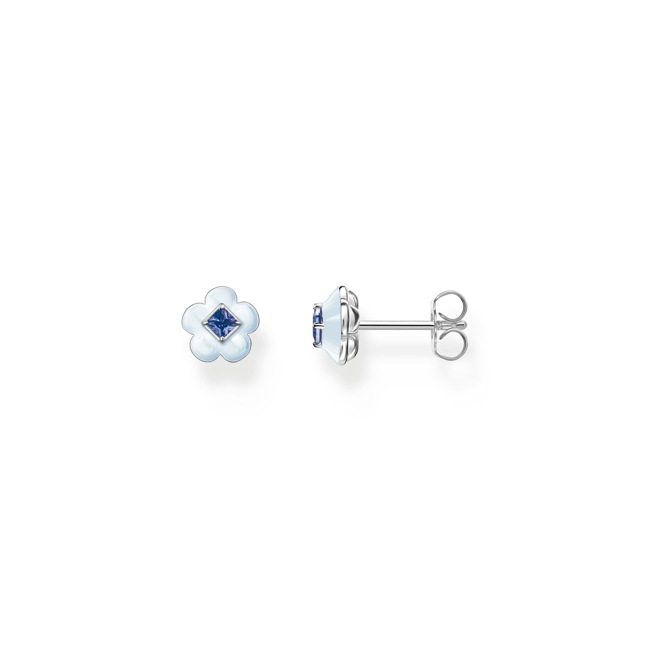 Thomas Sabo Ear studs flower with blue stone silver - H2269-496-1
