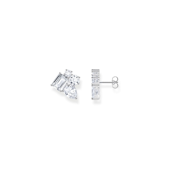 Thomas Sabo Ohrstecker mit 4 weissen Steinen Silber - H2275-051-14