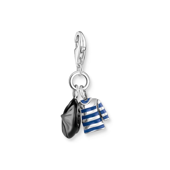 Thomas Sabo Paris charms silver charm pendant with beret hat and breton shirt - 2083-664-7