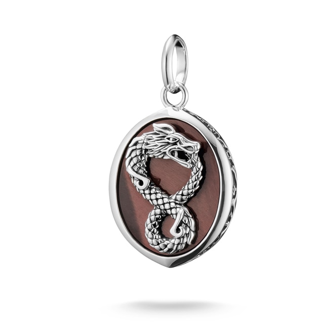 Thomas Sabo Rebel at Heart Pendentif Dragon Œil de tigre rouge Rebel Icons argent - PE994-826-10