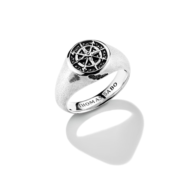 Thomas Sabo Rebel at Heart Siegelring Kompass Zirkonia Rebel Icons Silber - TR2515-643-11