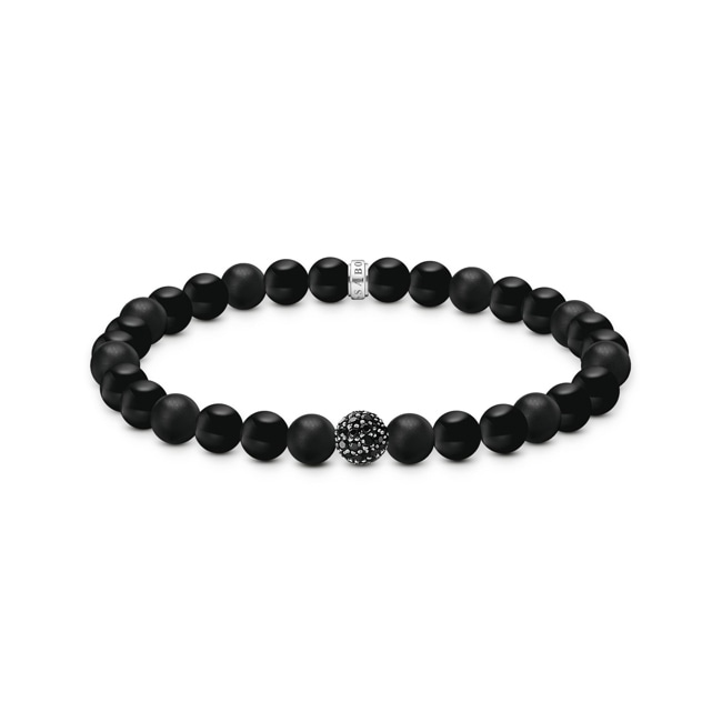 Thomas Sabo Rebel Basics Bead-Armband Obsidian schwarz - A2194-705-11