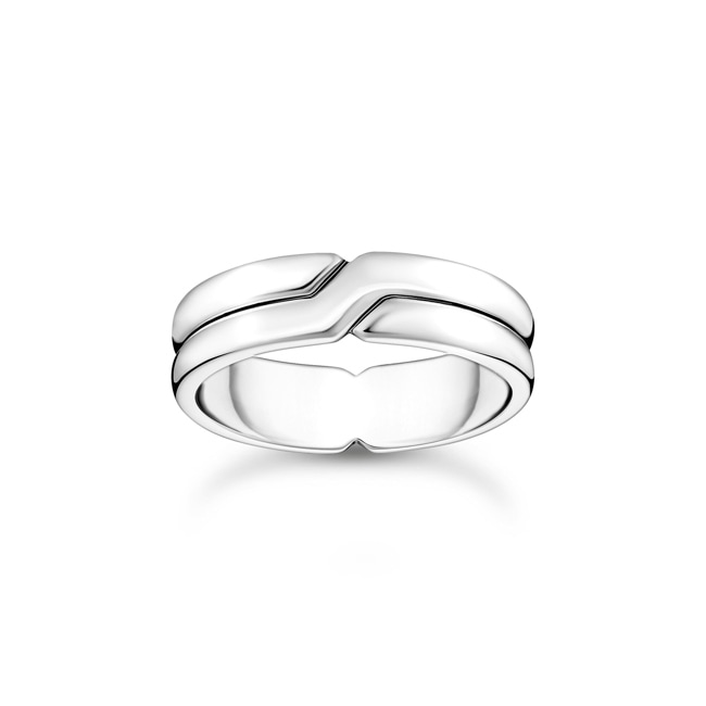 Thomas Sabo Rebel Basics Silver crossed ring - TR2492-001-21