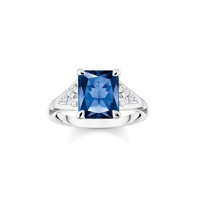 Thomas Sabo Ring blauer Stein - TR2362-166-1