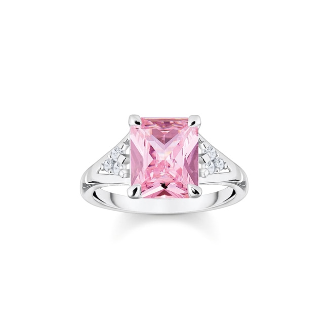 Thomas Sabo Ring mit pinken und weissen Steinen Silber - TR2362-051-9