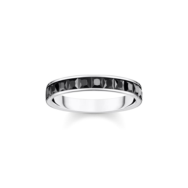 Thomas Sabo Ring mit schwarzen Steinen Pavé Silber - TR2358-643-11