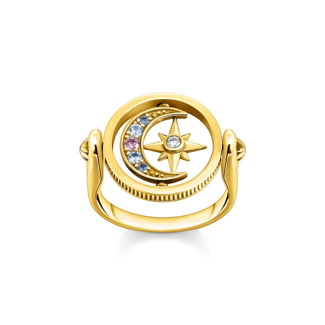Thomas Sabo Ring Royalty Stern & Mond gold - TR2377-959-7