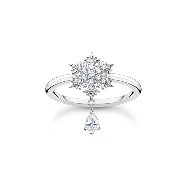 Thomas Sabo Ring snowflakes with white stones silver - TR2414-051-14