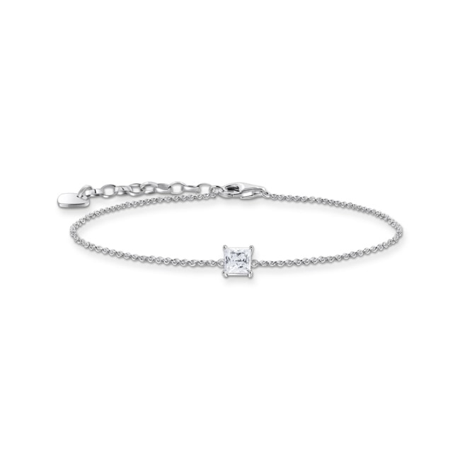 Thomas Sabo Sparkling White Armband mit quadratischem Stein-Anhänger in Weiss Silber Thomas Sabo Sparkling White Armband mit quadratischem Stein-Anhänger in Weiss Silber - A2158-051-14-L19V