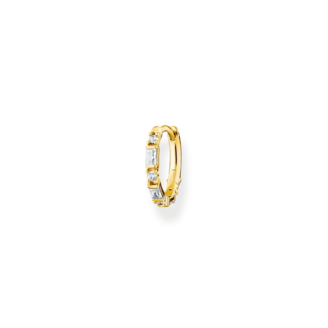 Thomas Sabo Sterling Charm Club Creole weisse Steine gold - CR666-414-14