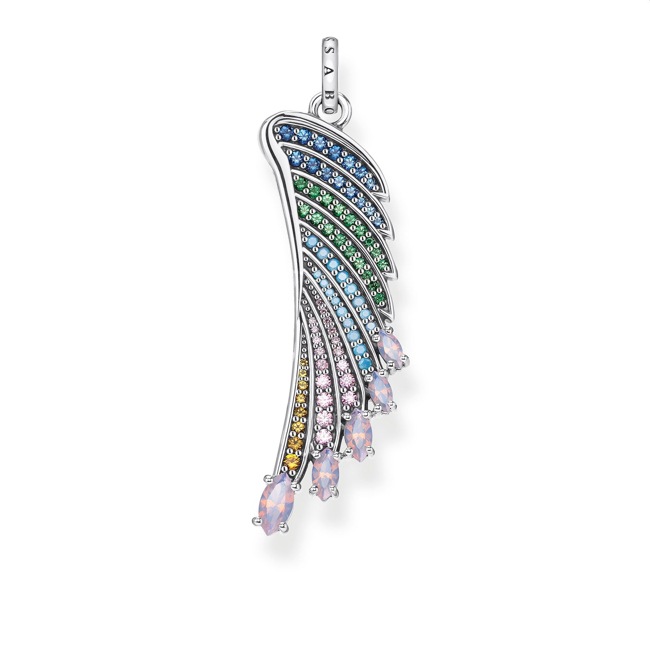 Thomas Sabo Sterling Silver Glam & Soul Anhänger Bunter Kolibri Flügel Silber - PE876-347-7