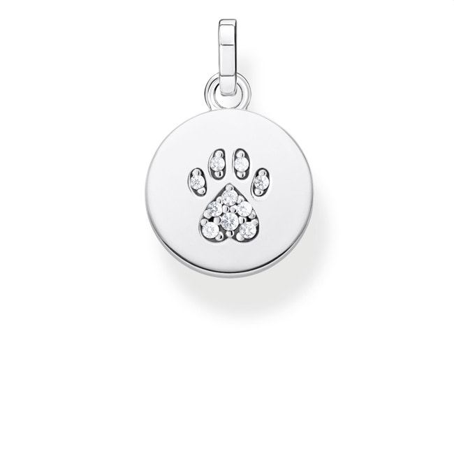 Thomas Sabo Sterling Silver Glam & Soul Anhänger Coin Pfote Katze Silber - PE882-643-14